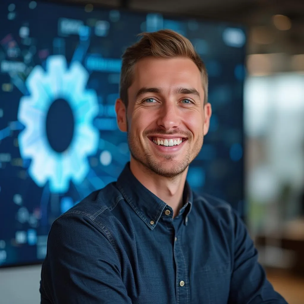Fundador de TechNova sonriendo